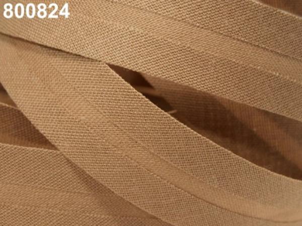 Schrägband Baumwolle Breite 20 mm gefalzt - Brauner Zucker
